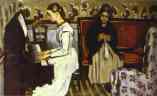 Paul Cézanne.  Menina no piano (insinuação a Tannhauser).  Retrato da irmã do artista e mãe.