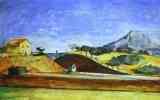 Paul Cézanne.  O corte Railway.