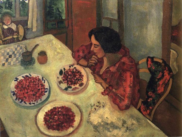 Marc Chagall. Strawberries. Bella and Ida at the Table.