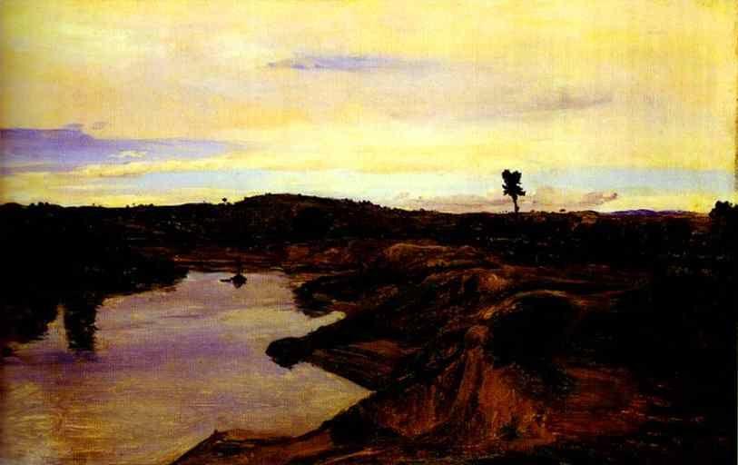 Jean-Baptiste-Camille Corot. Poussin's Walk, The Roman Campagna.