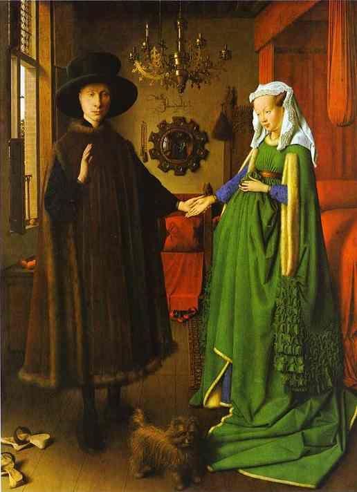 Jan van Eyck. Giovanni Arnolfini and His Wife Giovanna Cenami (The Arnolfini Marriage).