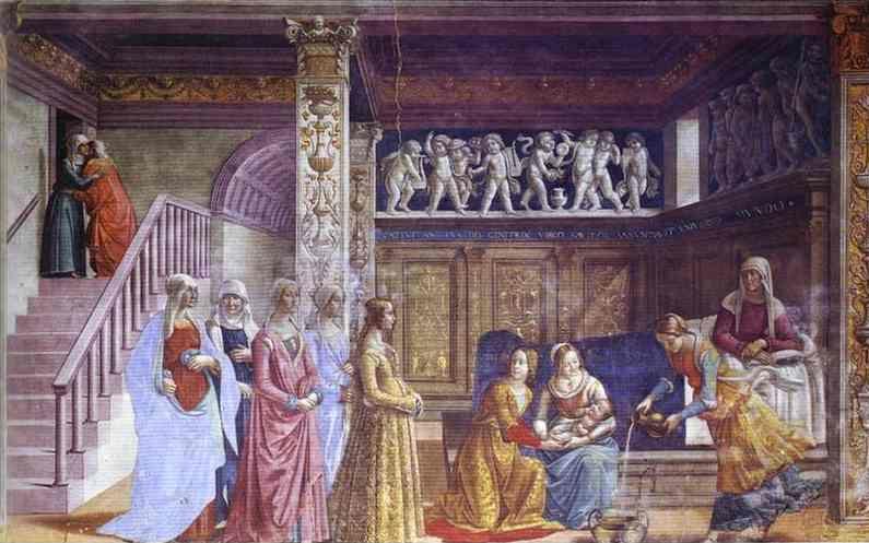 Domenico Ghirlandaio. The Birth of Mary.