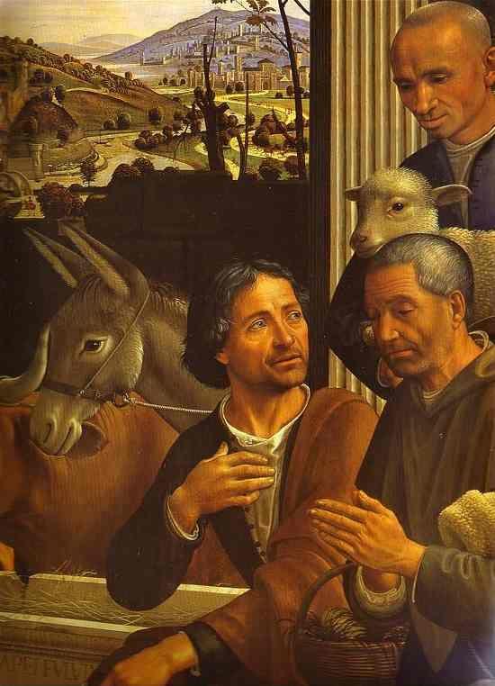 Domenico Ghirlandaio. Adoration of the Shepherds. Detail.