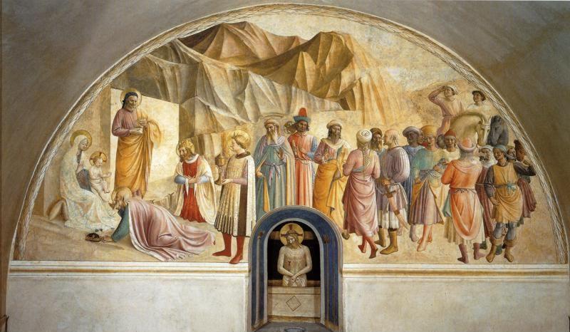 Fra Angelico e Benozzo Gozzoli.  Adoração dos Magos.