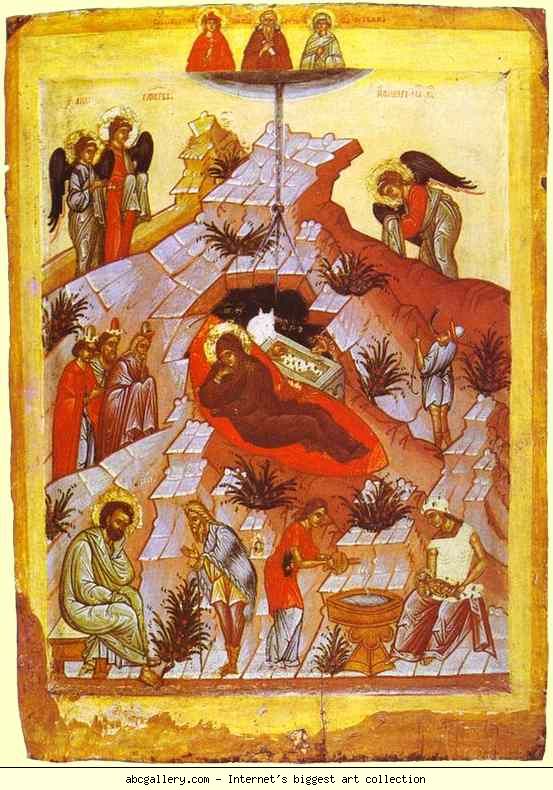 Russian Icon. Nativity of Christ.