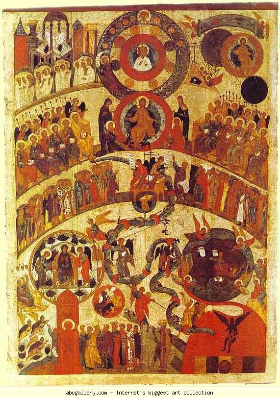 Russian Icon. The Last Judgment.