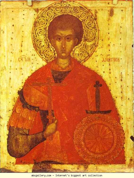 Russian Icon. St. Demetrius of Thessalonica.