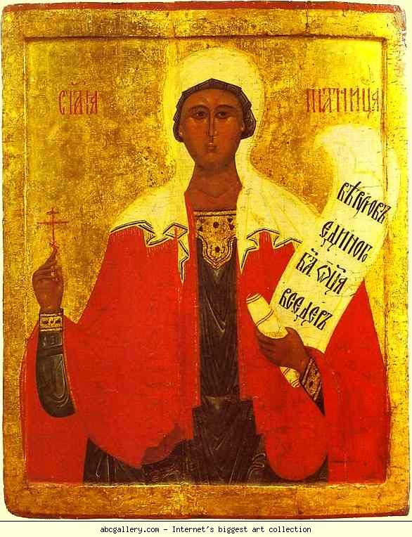 Russian Icon. St. Paraskeva Pyatnitsa.