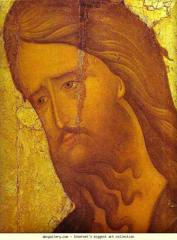 Russian Icon. St. John the Baptist. Detail.
