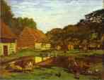 Claude Monet.  Farm Courtyard na Normandia.
