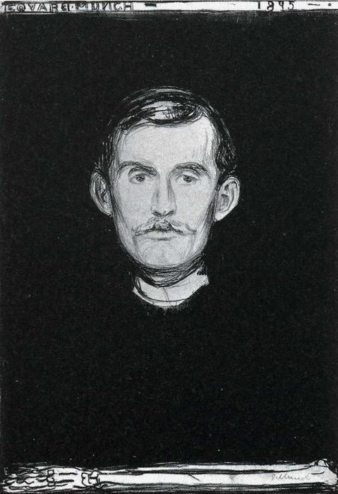 Edvard Munch. Self-Portrait with Skeleton Arm.