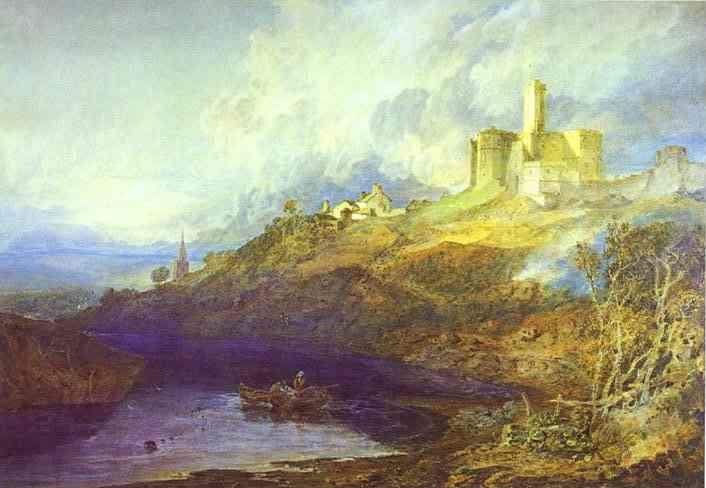 William Turner. Warkworth Castle, Northumberland - Thunder Storm Approaching at Sun-Set.
