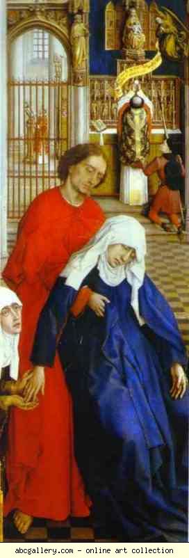 Rogier van der Weyden. Seven Sacraments Altarpiece. Virgin Mary and St. John.