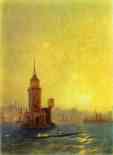 Ivan Aivazovsky. View of the Leander Tower in Constantinople.