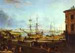 Fedor Alekseev. View of the English Embankment from Vasilievsky Island in St. Petersburg.