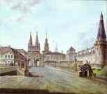 Fedor Alekseev and his pupils. View of Moscow Near the Iversky Gate of the Kremlin.