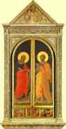 Fra Angelico. Linaiuoli Tabernacle: The Evangelist Mark and the Apostle Peter (wings closed).