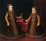 Sofonisba Anguissola. Portrait of the Infantas Isabella Clara Eugenia and Catalina Micaela.
