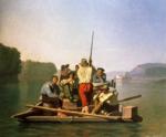 George Caleb Bingham. Lighter Relieving the Steamboat Aground.