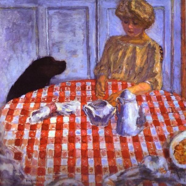 Pierre Bonnard. The Red-Checkered Tablecloth.
