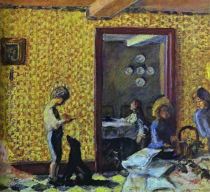 Pierre Bonnard. The Terrasse Children with Black Dog.