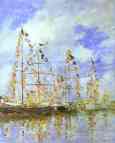Eugène-Louis Boudin. Sailing Ships at Deauville.