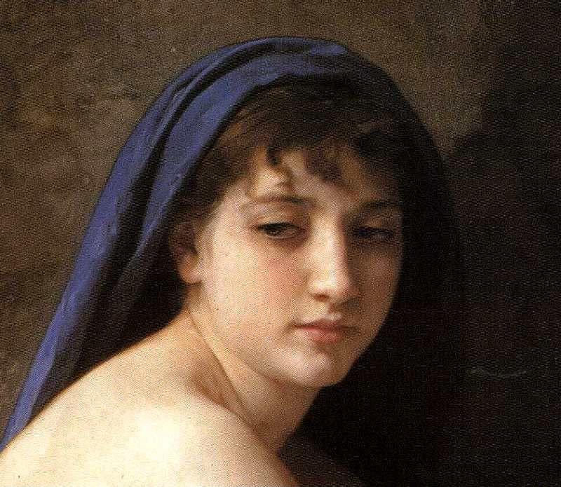William-Adolphe Bouguereau. Seated Nude. Detail.