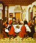 Dieric Bouts the Elder. Last Supper (central section of an alterpiece).