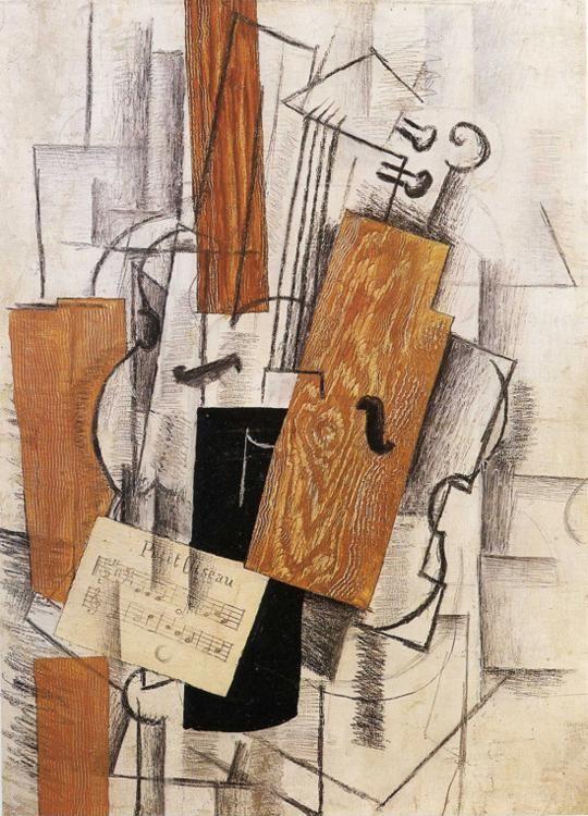 Georges Braque. Violin and Sheet-Music on a Table (Petit Oiseau).