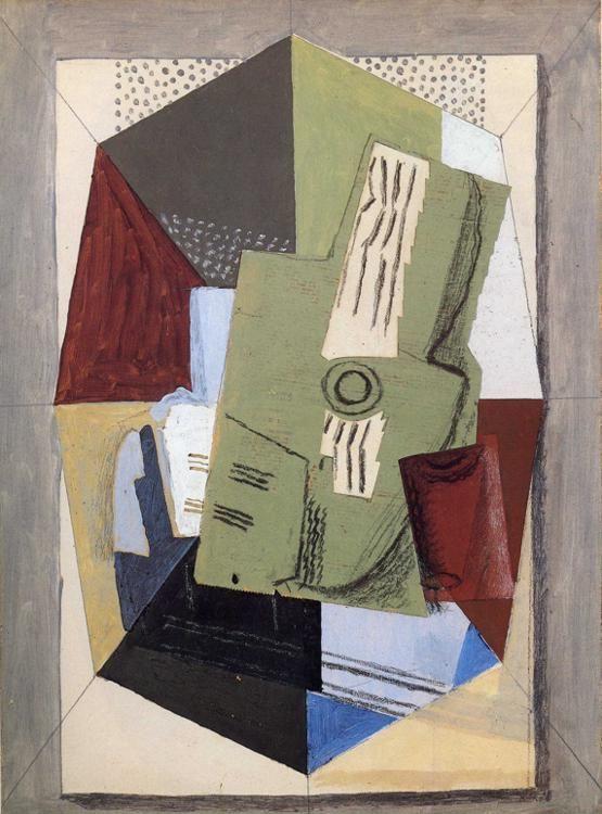 Georges Braque. Guitar and Sheet-Music on Table.