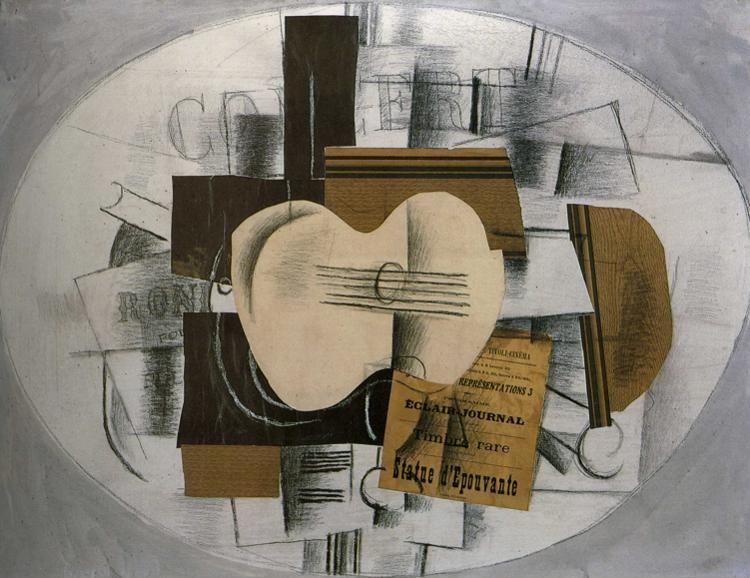 Georges Braque. Guitar and Program: "Statue d'epouvante".