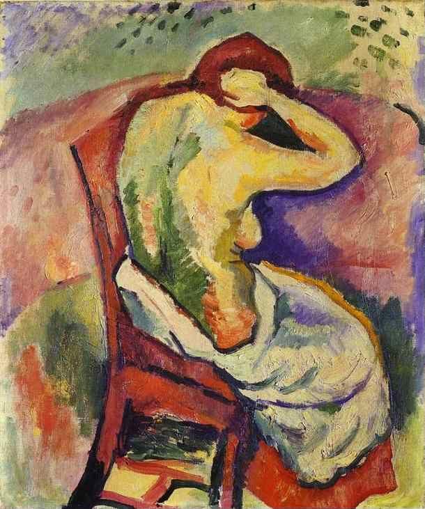 Georges Braque. Femme nue assise, de dos.