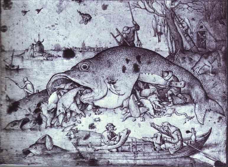 Pieter Bruegel the Elder. Big Fish Eat Little Fish.