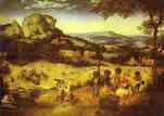 Pieter Bruegel the Elder. Haymaking (July).