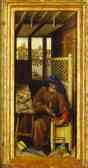 Robert Campin. The Annunciation. (The Merode Altarpiece). The right panel of the triptych.