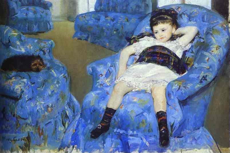 Mary Cassatt. Little Girl in a Blue Armchair.