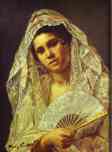 Mary Cassatt. Spanish Dancer Wearing a Lace Mantilla.