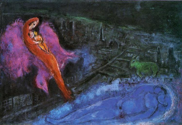 Marc Chagall. Bridges over the Seine.