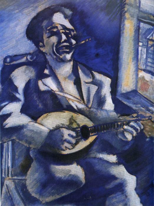 Marc Chagall. Portrait of Brother David with Mandolin.