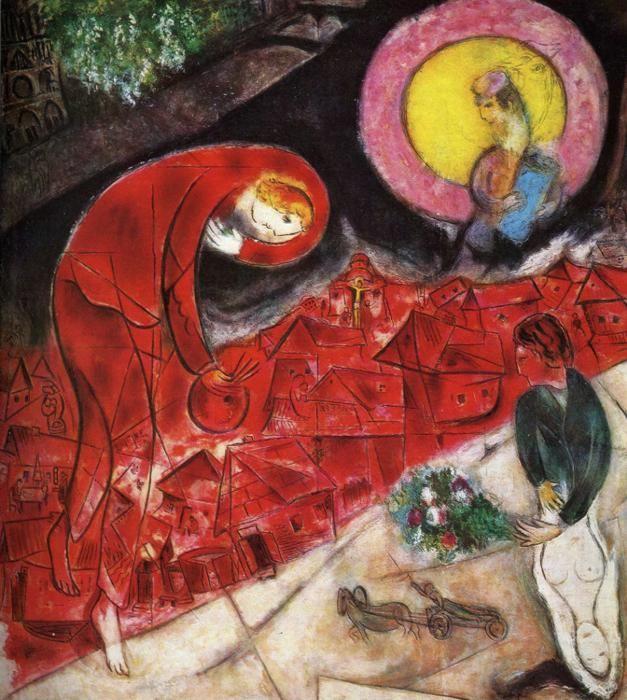 Marc Chagall. Red Roofs (Le toits rouges).
