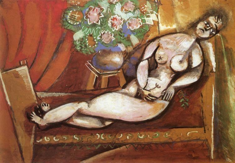 Marc Chagall. Reclining Nude.