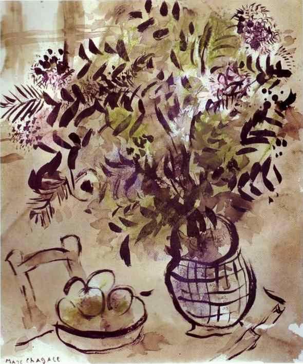 Marc Chagall. Still Life with Vase of Flowers.