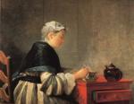 Jean-Baptiste-Simeon Chardin. Lady Taking Tea.