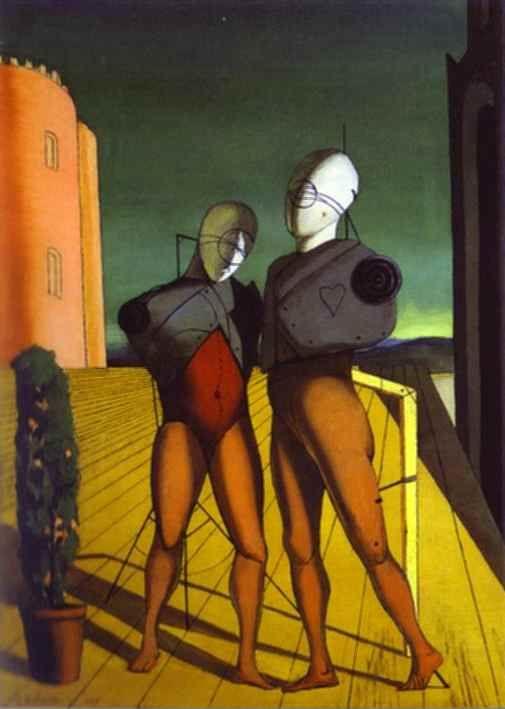Giorgio de Chirico. Le Duo (Les Mannequins de la tour rosel).