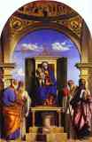 Cima da Conegliano. Madonna and Child Enthroned with St. Peter, St. Romuald, St. Benedict, and St. Paul.