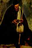 Jean-Baptiste-Camille Corot. Seated Italian Monk, Reading, Rome.