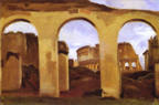 Jean-Baptiste-Camille Corot. The Colosseum Seen through the Arcades of the Basilica of Constantine.