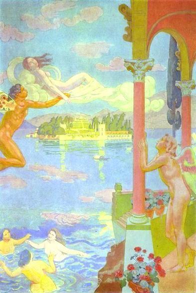 Maurice Denis. The Story of Psyche. Panel 2: Zephyr Transporting Psyche to the Island of Delight.