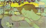 Maurice Denis. The Sleeper or Young Girl Asleep/La Dormeuse ou Jeune Fille endormie.