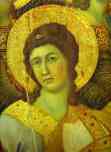 Duccio di Buoninsegna. Maestà (front, central panel, detail) An Angel.
